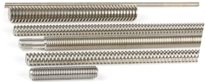 Qty 2 Sticks 7/8-9 x 36" Stainless Steel Threaded Rod 304 Stainless All-Thread 