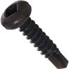 Square Drive Pan Head Self Drilling # 3 Pt. Screw Full Thread Zinc and Bake Black Heads