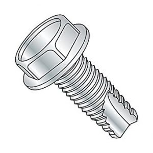 Unslotted Indented Hex Washer Thread Cutting Screw Type 23 Fully Threaded Zinc