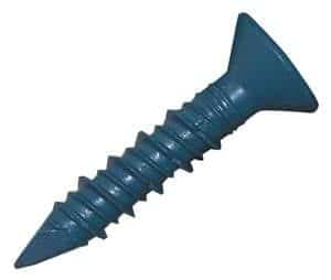 Flat Head Phillips Commercial Concrete Screws Blue Finish Tapcons