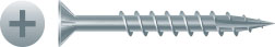 Flat Head Phillips w/Nibs Particle Board Screws, Type 17 Coarse Thread Zinc Plated